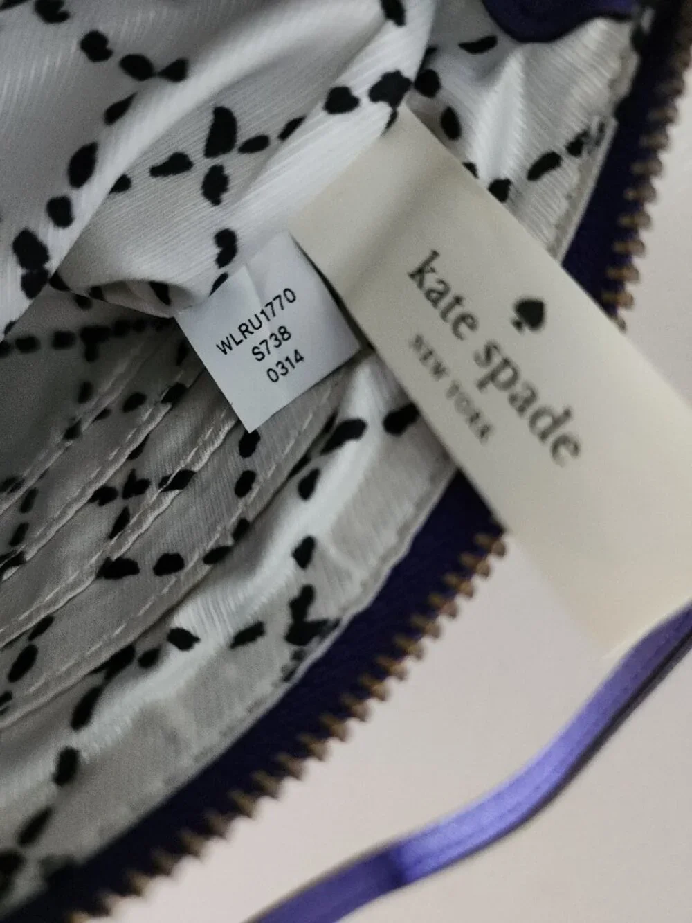 Kate Spade New York Purple Saffiano Leather Wristlet NWT